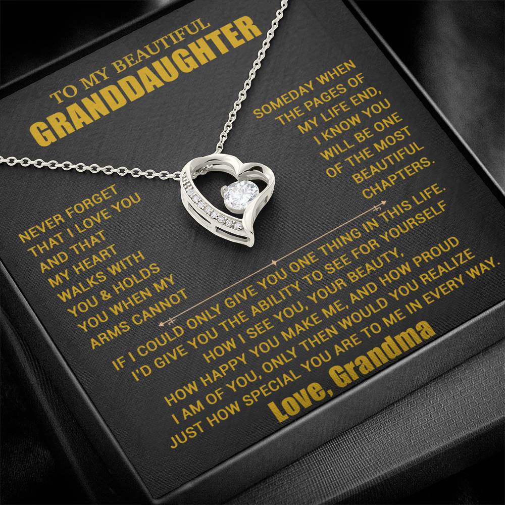 To My Granddaughter Necklace, Granddaughter Gift from Grandma, Christmas Gift 19_8_Gold