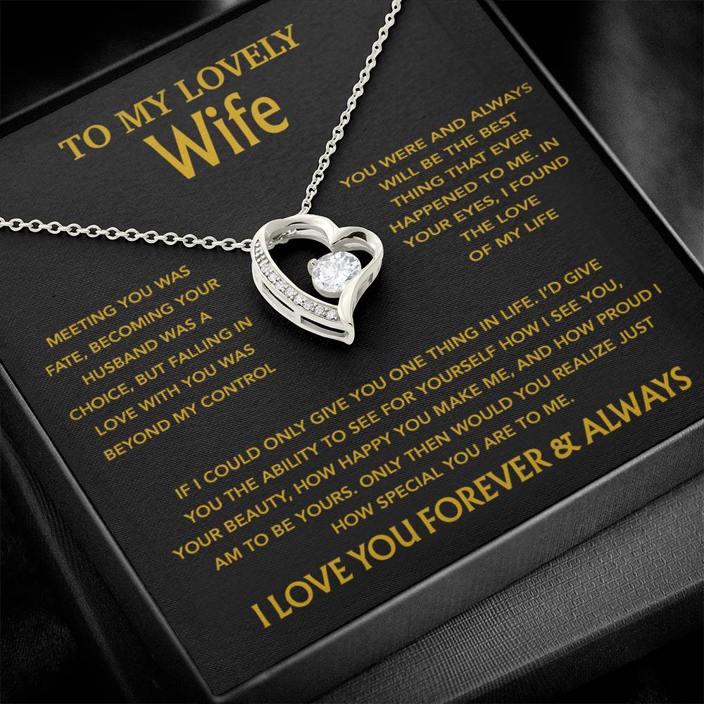 To My Wife Necklace, Christmas Gifts For Wife, Anniversary Cute Gift For Wife_Gold