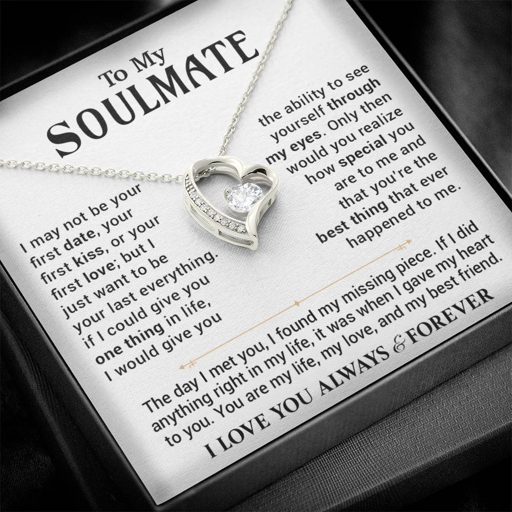 To My Soulmate Necklace Birthday,Anniversary,Valentine Gift for Wife Girlfriend