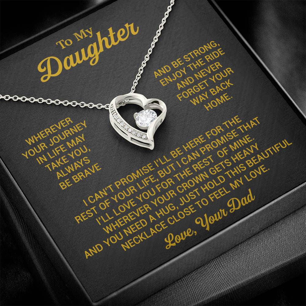 To My Daughter Necklace, Daughter Father Necklace, Daughter Gift From Dad 2_8_Gold