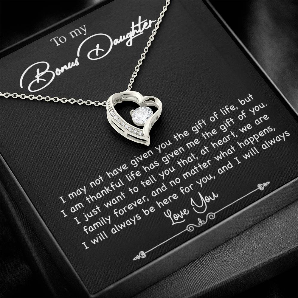 To My Bonus Daughter Necklace, Gift for Bonus Daughter, Step Daughter Birthday 5_10_Black