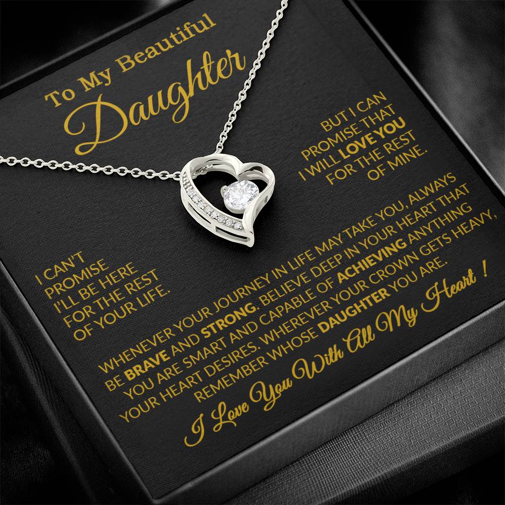 To My Daughter Necklace Gift From Dad, Daughter Gift, Father Daughter Necklace 16_9_Gold