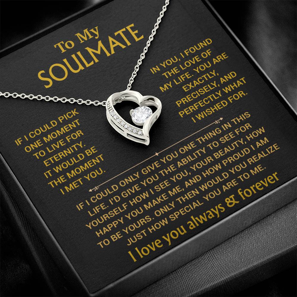 To My Soulmate Necklace, Soulmate Gift, Gift For Girlfriend, Christmas Gift 27_8_Gold
