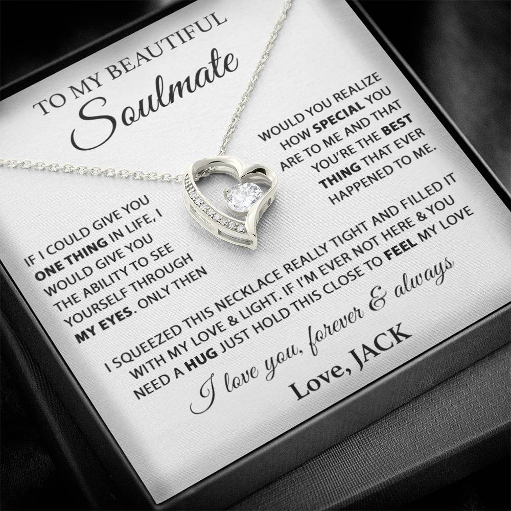Custom To My Soulmate Necklace Gift For Girlfriend Wife Birthday Gifts Christmas Gifts
