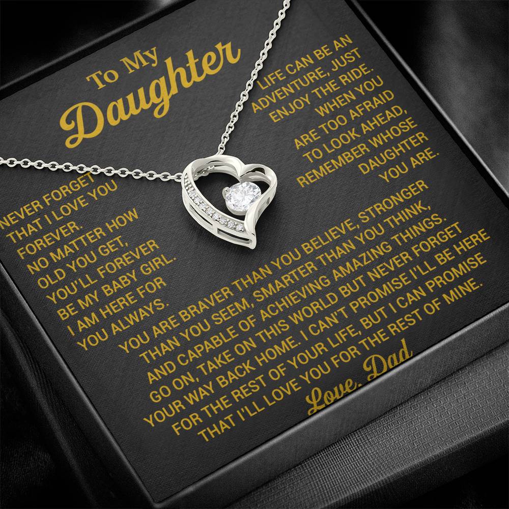 To My Daughter Necklace, Daughter Father Necklace, Daughter Gift From Dad 22_8_Gold
