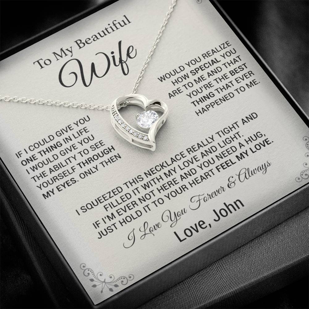 Custom To My Wife Necklace, Birthday Gift For Her, Wife Necklace, Christmas Gift
