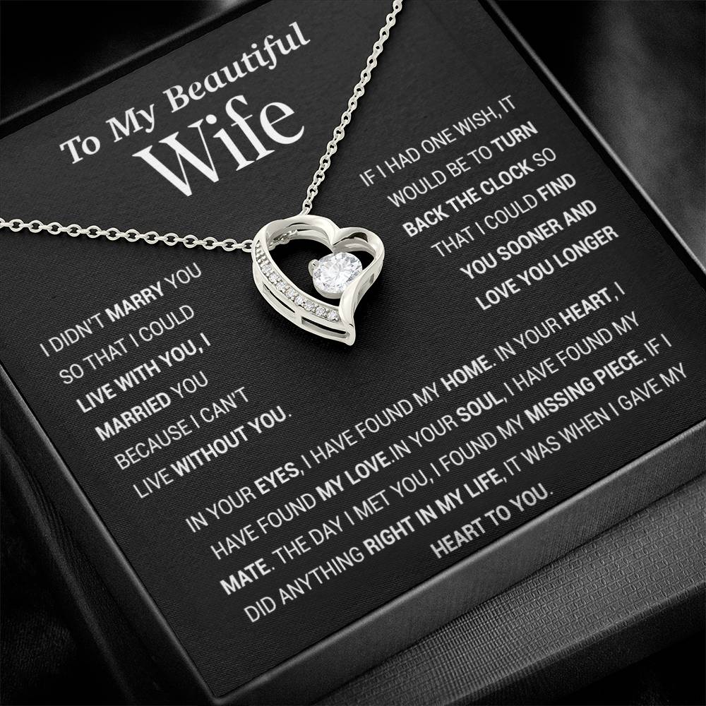 To My Wife Necklace, Gift For Wife, Anniversary Gift For Wife, Christmas Gift 27_11_Black