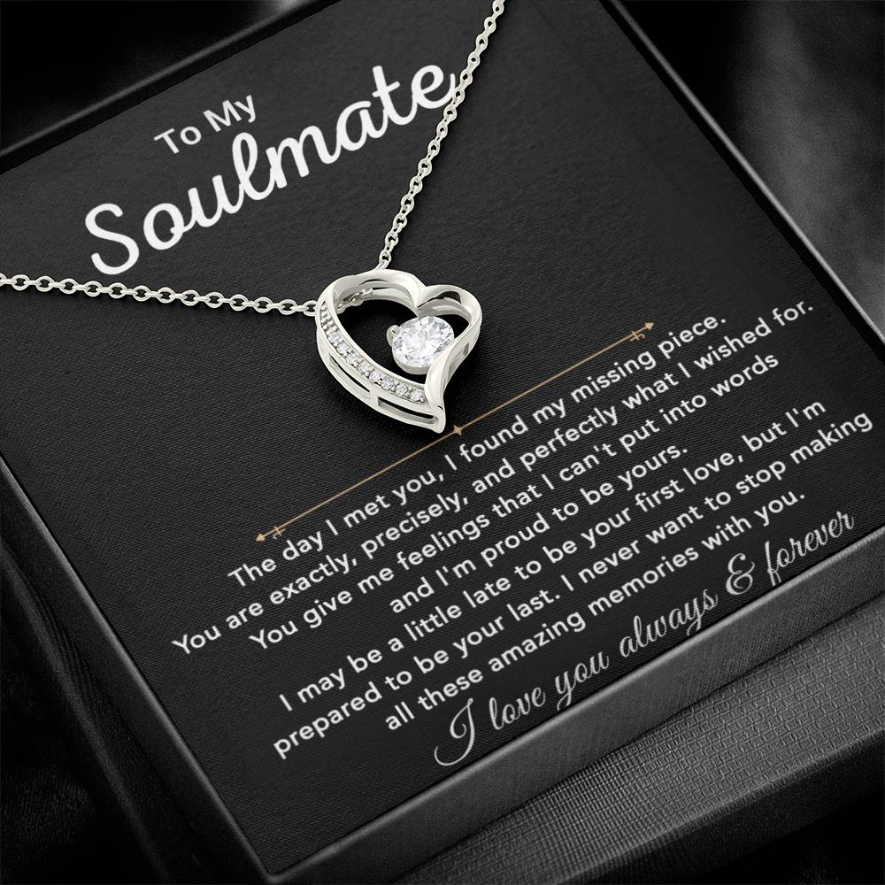 To My Soulmate Necklace, Gift for Wife, Girlfriend, Christmas Gift