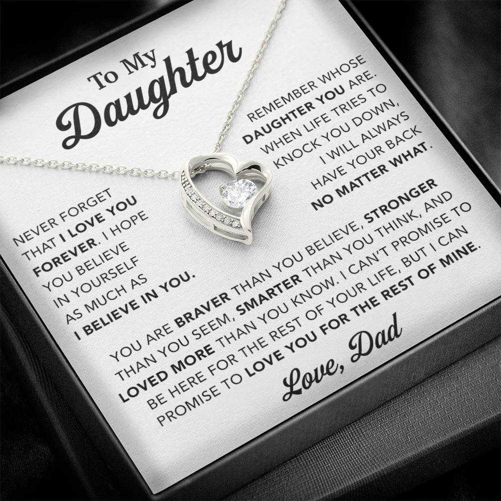 To My Daughter Necklace, Gift for Daughter from Dad, Father Daughter Necklace 30_11