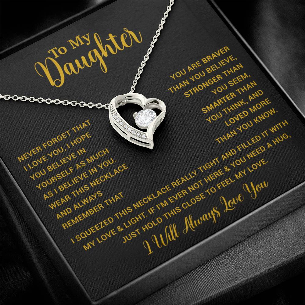 To My Daughter Necklace Gift for Daughter from Dad,Daughter Father Necklace 16_4_Gold