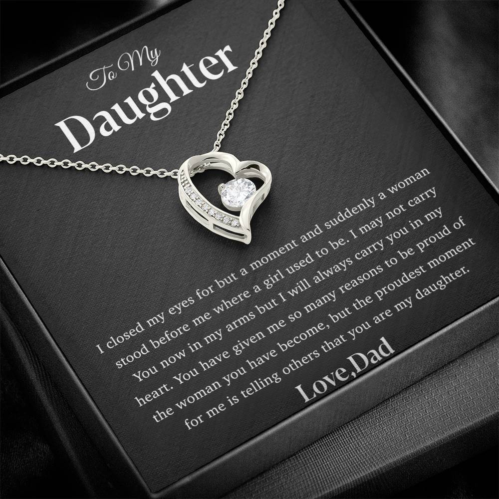 To My Daughter Necklace, Gift for Daughter from Dad, Father Daughter Necklace 28_4_Black