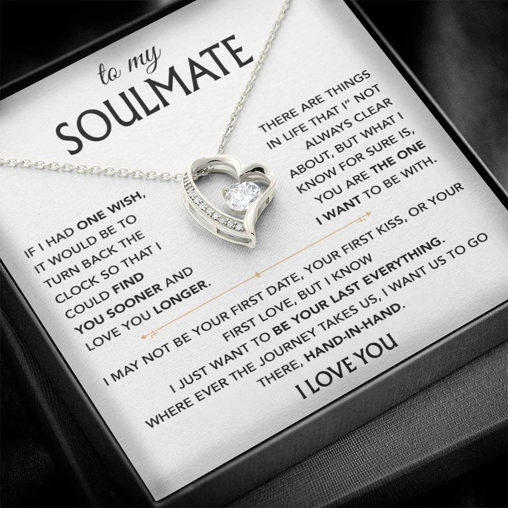 To My Soulmate Necklace Birthday, Anniversary,Valentine Gift for Wife,Girlfriend