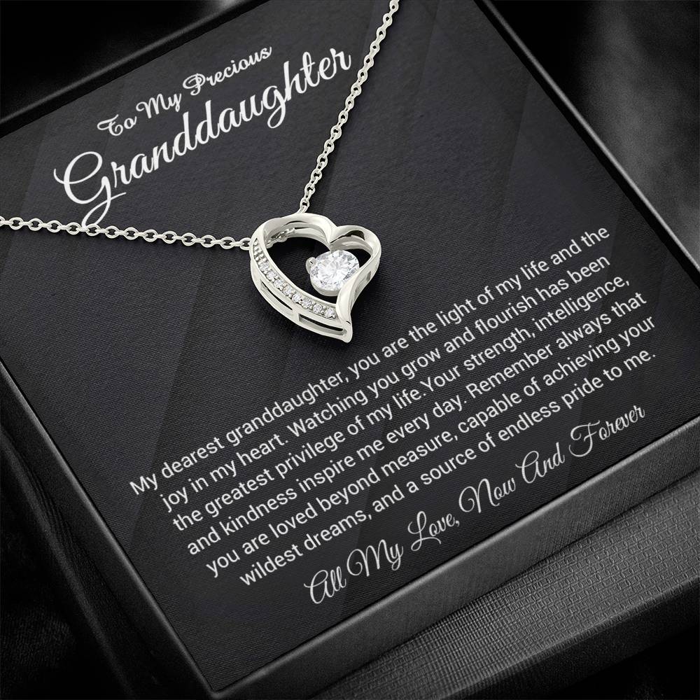 To My Granddaughter Necklace, Gift From Grandmother to Granddaughter Necklace
