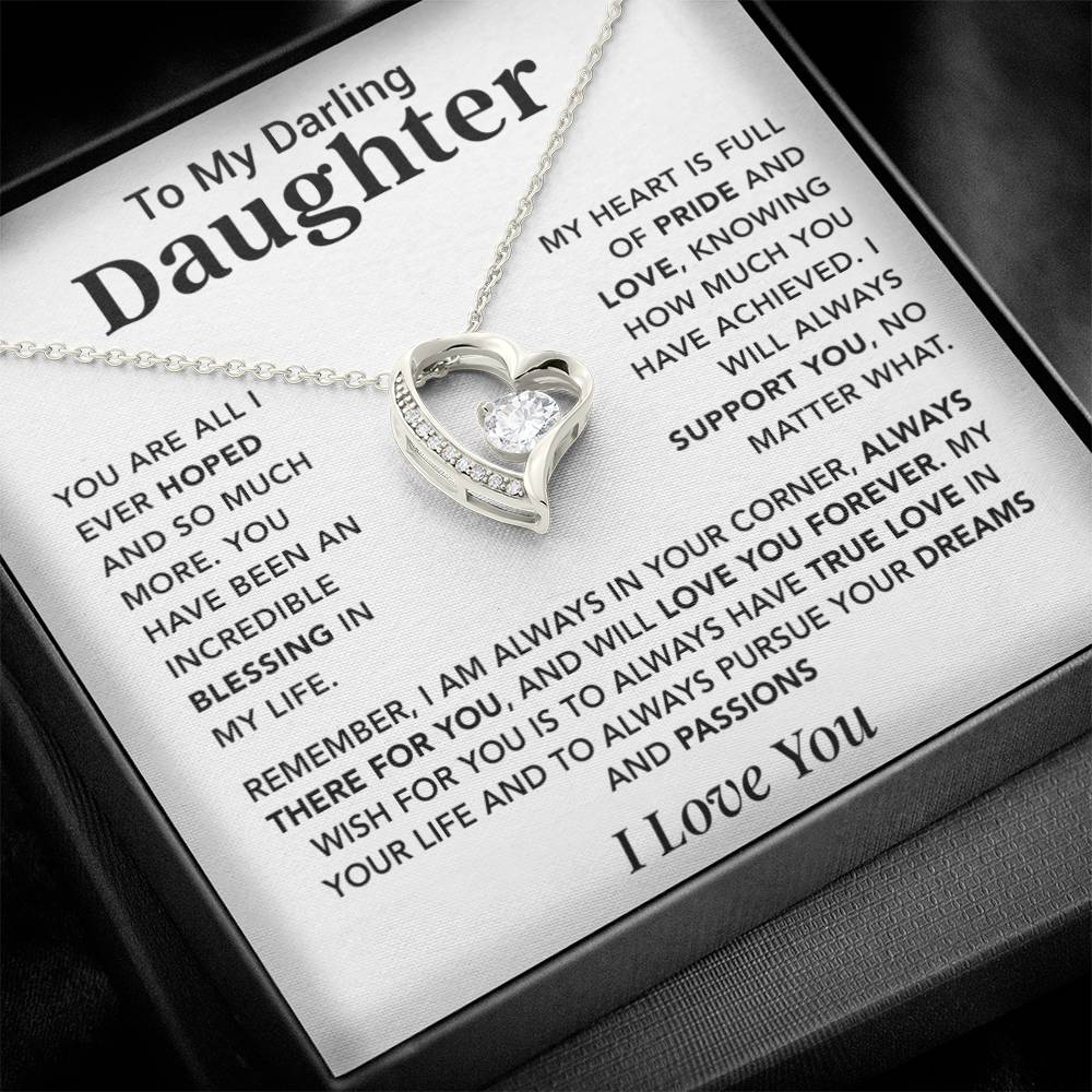 To My Darling Daughter Necklace, Gift for Daughter ,Birthday Gift for Her
