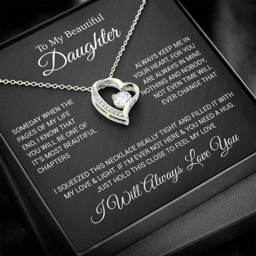To My Daughter Necklace, Daughter Father Necklace, Daughter Gift From Dad 25_4_Black