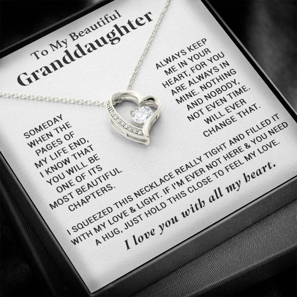 To My Granddaughter Necklace, Granddaughter Gifts From Grandma Grandmother Or Grandpa