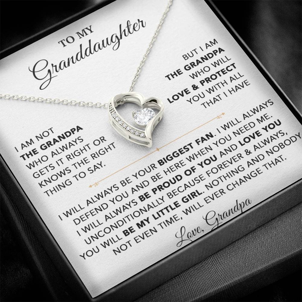 To My Granddaughter Necklace, Granddaughter Gift from Grandpa, Christmas Gift 28_8_White