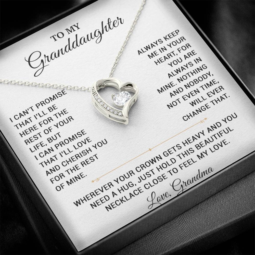 To My Granddaughter Necklace, Granddaughter Gift from Grandma, Christmas Gift 20_8_White