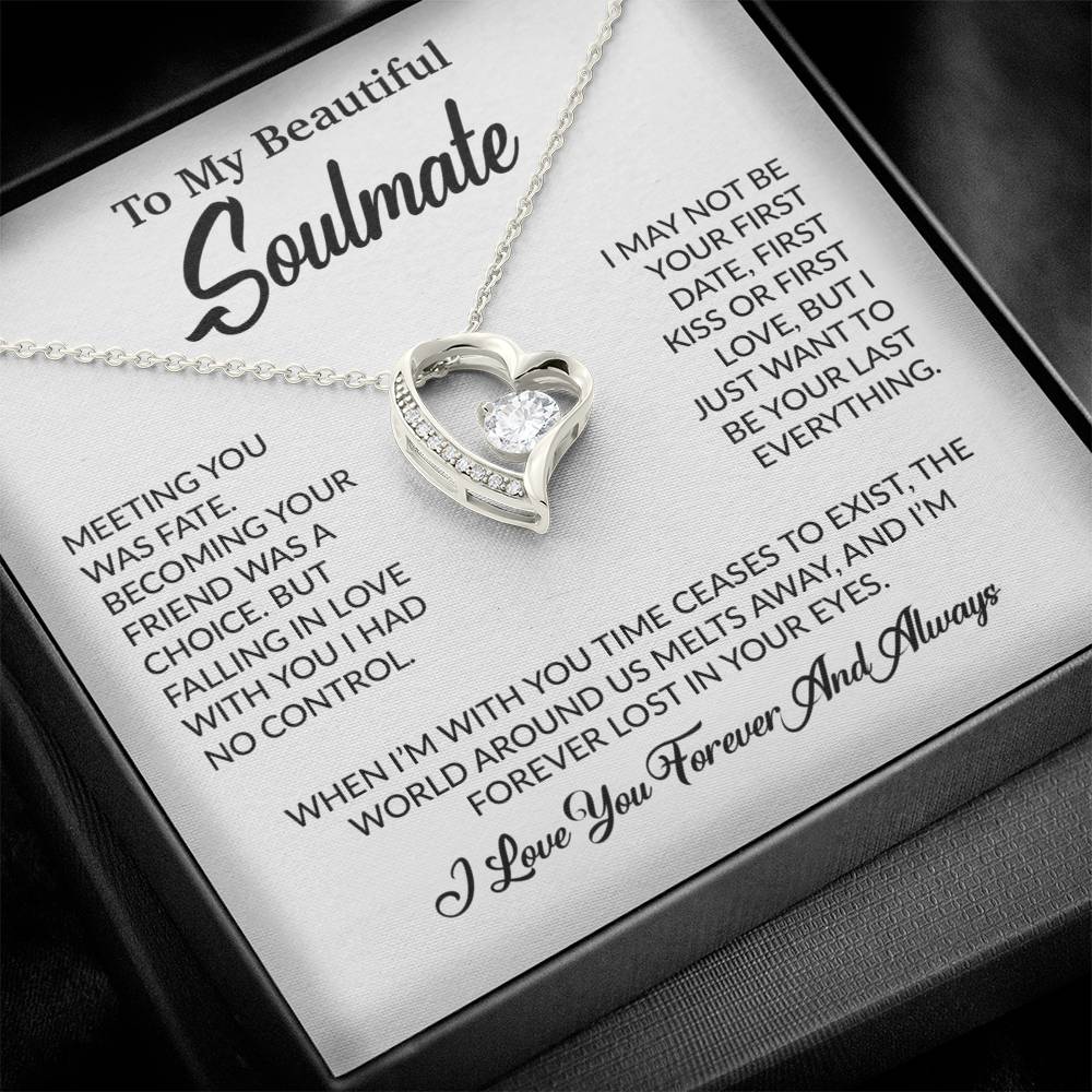 To My Soulmate Necklace, Soulmate Gift, Gift For Girlfriend, Christmas Gift 16_10_White