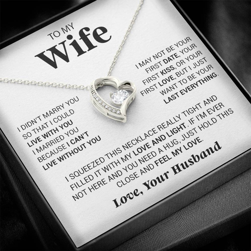 To My Wife Necklace, Anniversary Gift For Wife, Wife Birthday Gift,Christmas Gift