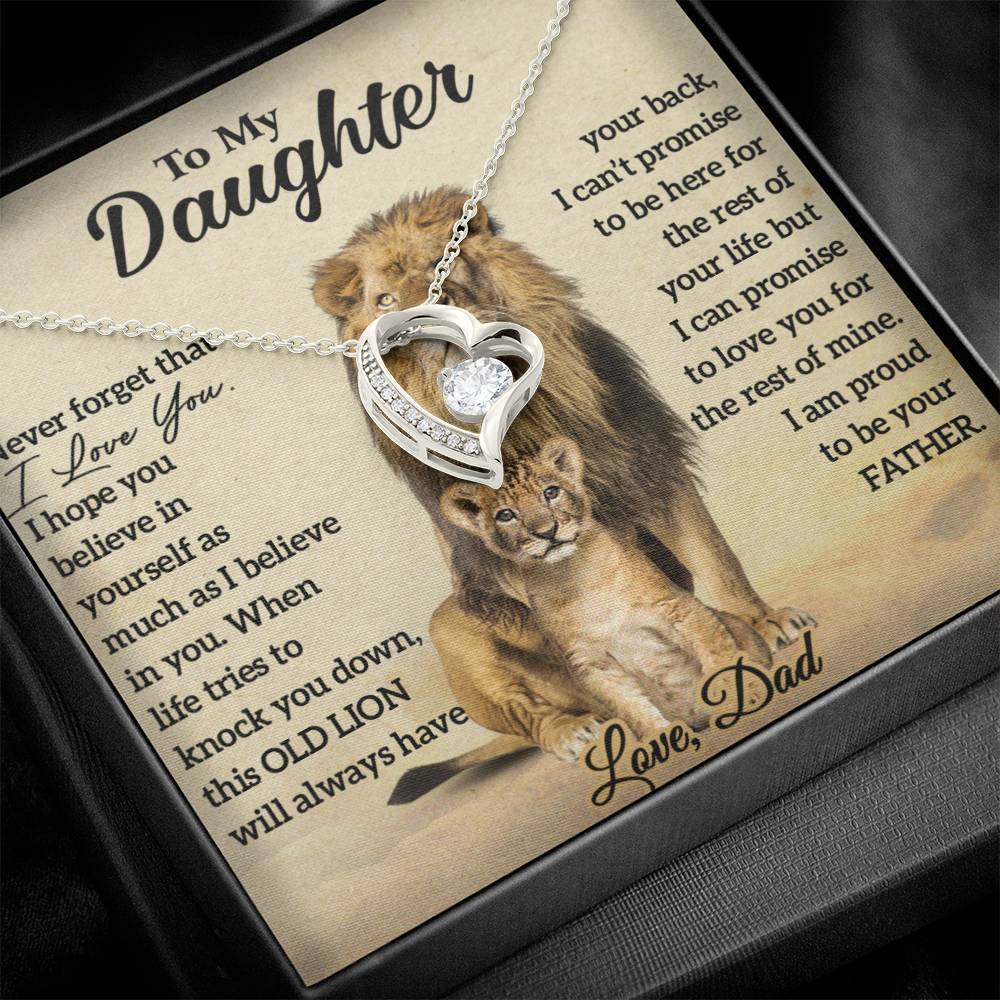 To My Daughter Lion Necklace, Daughter Birthday Gift, Lion Dad Gift