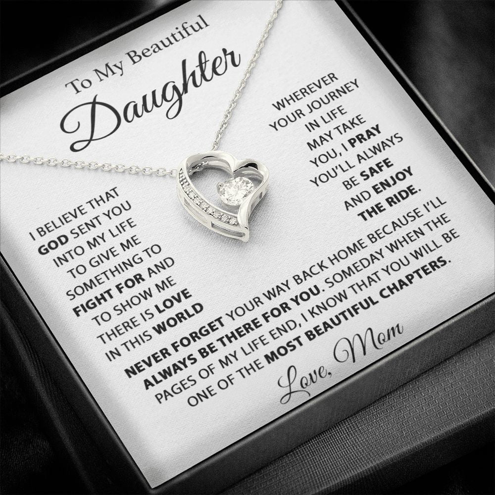 To My Daughter Necklace, Daughter Mother Necklace, Daughter Gift From Mom.
