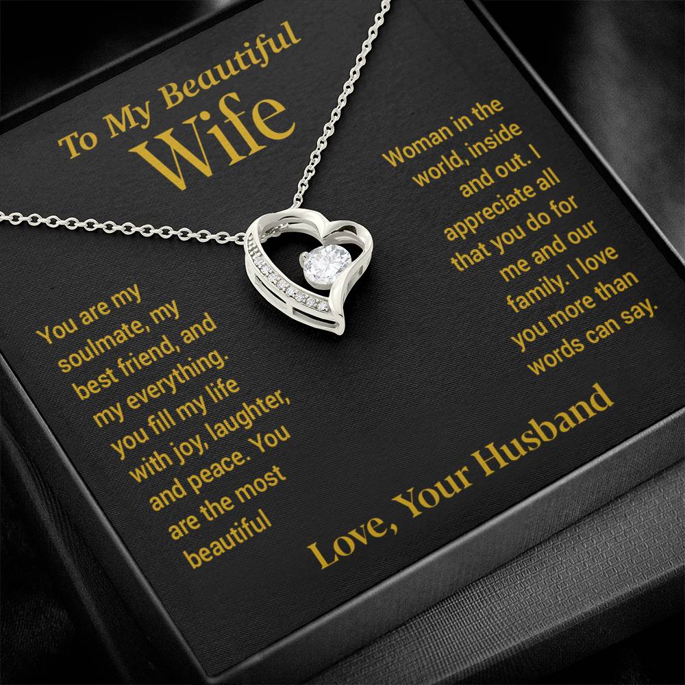 To My Wife Necklace, Gift For Wife, Anniversary Gift For Wife, Christmas Gift 22_11_Gold