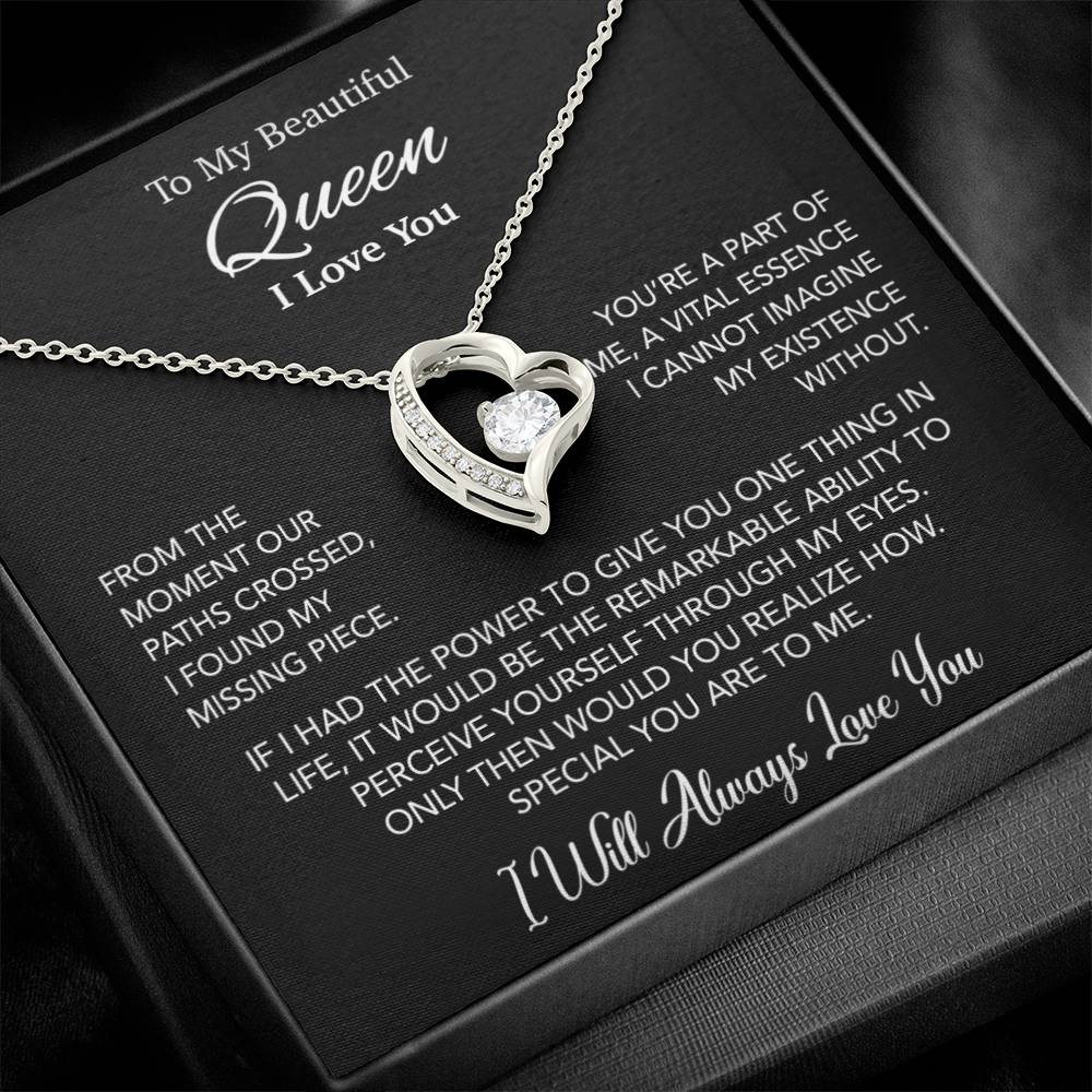 To My Queen Necklace, Anniversary Gift For Wife, Girlfriend Necklace, Birthday Gift For Wife