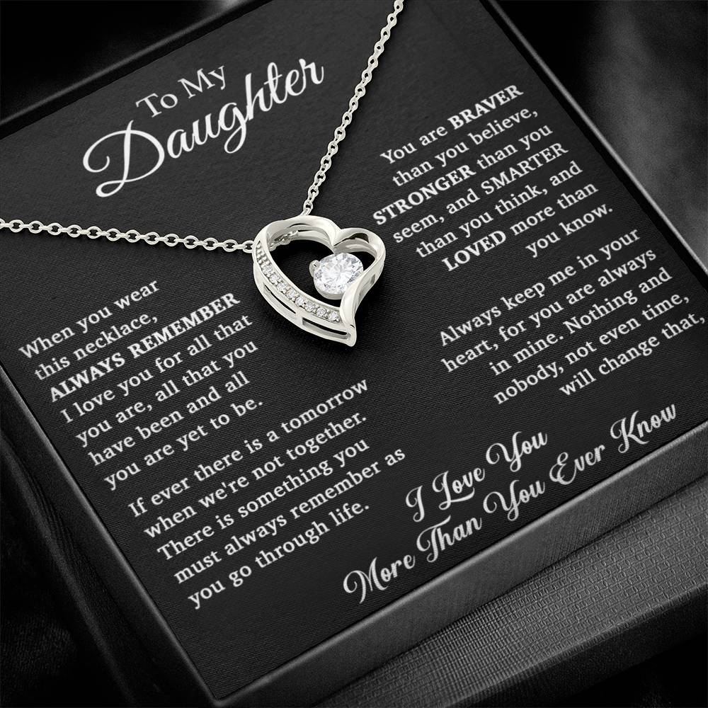To My Daughter Necklace, Daughter Father Necklace, Daughter Gift From Dad, Mom 15_11_Black