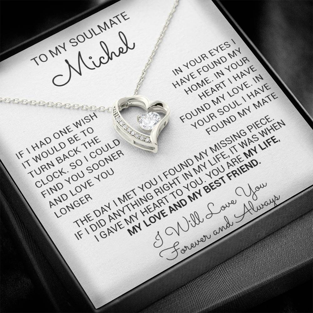 Custom To My Soulmate Necklace, Wife Girlfriend Birthday, Christmas Gift