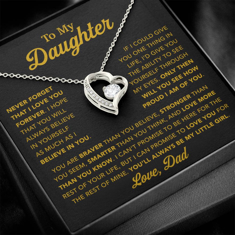 To My Daughter Necklace, Gift for Daughter from Dad, Father Daughter Necklace 21_1_Gold