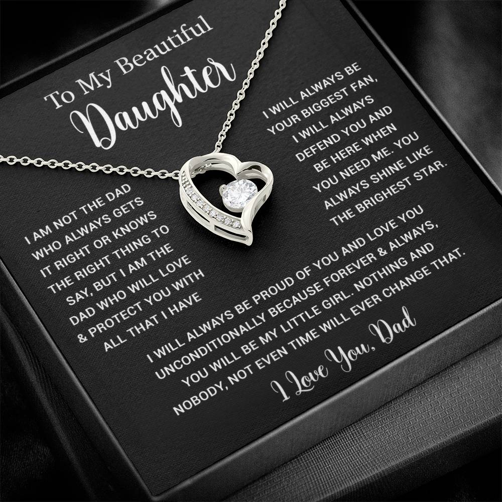 To My Daughter Necklace, Gift for Daughter from Dad, Father Daughter Necklace  6_5_Black