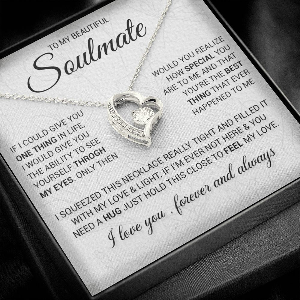 To My Beautiful Soulmate Necklace, Gift for Wife, Girlfriend, Anniversary Gift, Christmas Gift for Her, Birthday Gifts