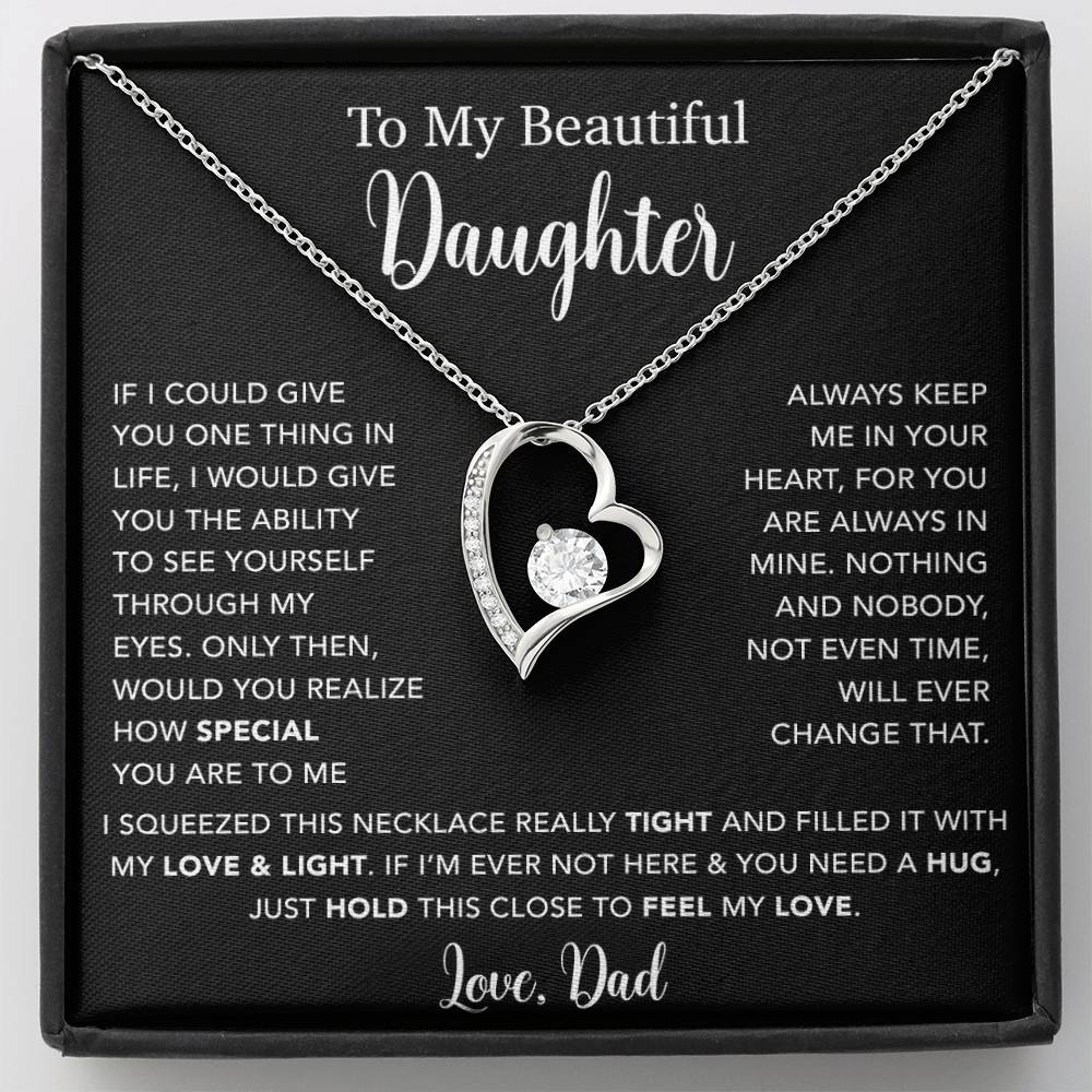To My Daughter Necklace, Gift for Daughter from Dad, Father Daughter Necklace  4_5_Black