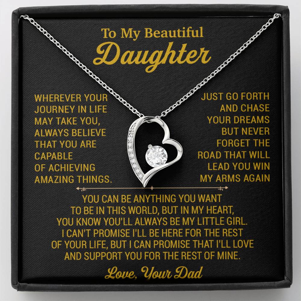 To My Daughter Necklace, Daughter Father Necklace, Daughter Gift From Dad 18_8_Gold