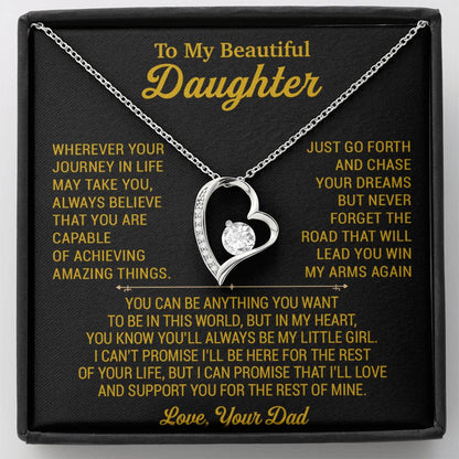 To My Daughter Necklace, Daughter Father Necklace, Daughter Gift From Dad 18_8_Gold