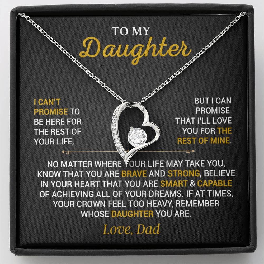 To My Daughter Necklace, Gift for Daughter from Dad,Daughter Father Necklace 7_10_Black