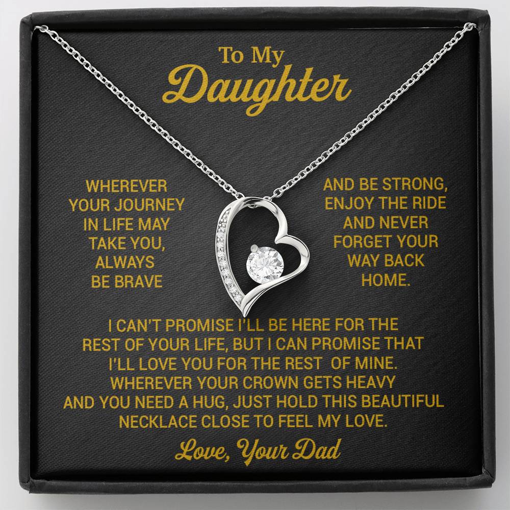 To My Daughter Necklace, Daughter Father Necklace, Daughter Gift From Dad 2_8_Gold