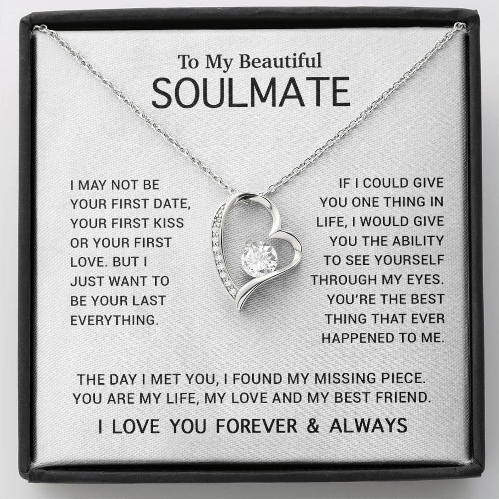 To My Soulmate Necklace, Gift For Soulmate, Anniversary Gift, Birthday Gift 4_5_White