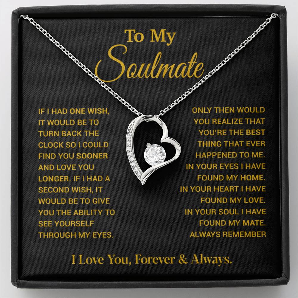 To My Soulmate Necklace, Soulmate Gift, Gift For Girlfriend, Christmas Gift 9_12_Gold