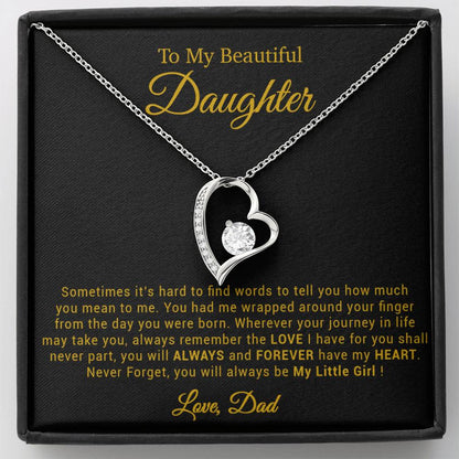 To My Daughter Necklace, Gift for Daughter from Dad, Father Daughter Necklace 21_4_Gold