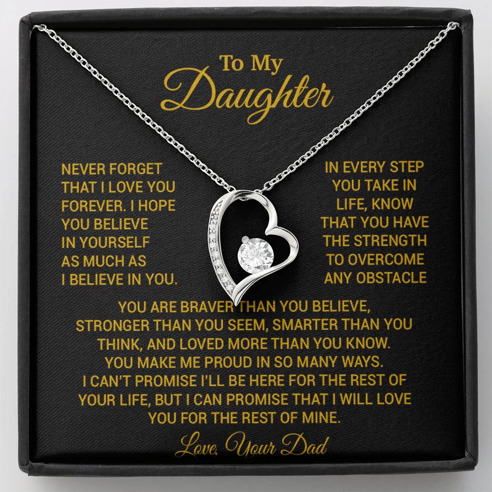 To My Daughter Necklace, Daughter Father Necklace, Daughter Gift From Dad 24_8_Gold