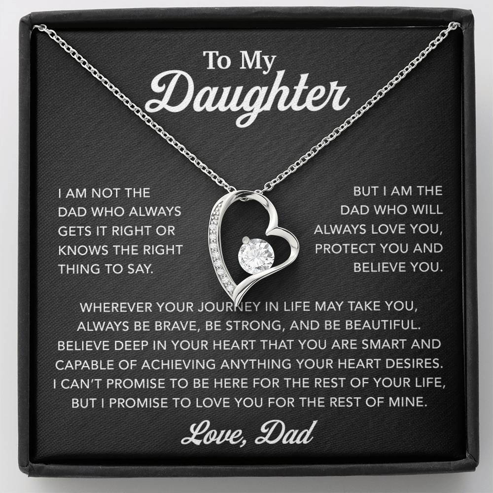 To My Daughter Necklace, Gift for Daughter from Dad, Father Daughter Necklace 12_6_Black