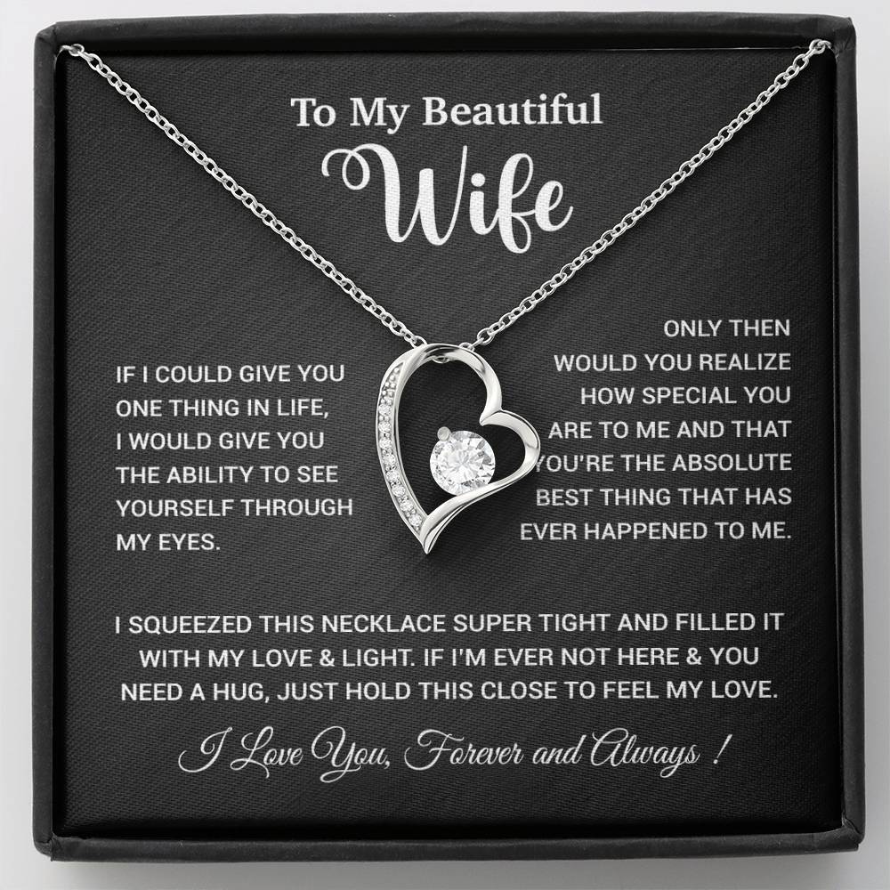 To My Wife Necklace, Wife Gift From Husband, Wife Husband Necklace, Christmas Gift 19_9_Black