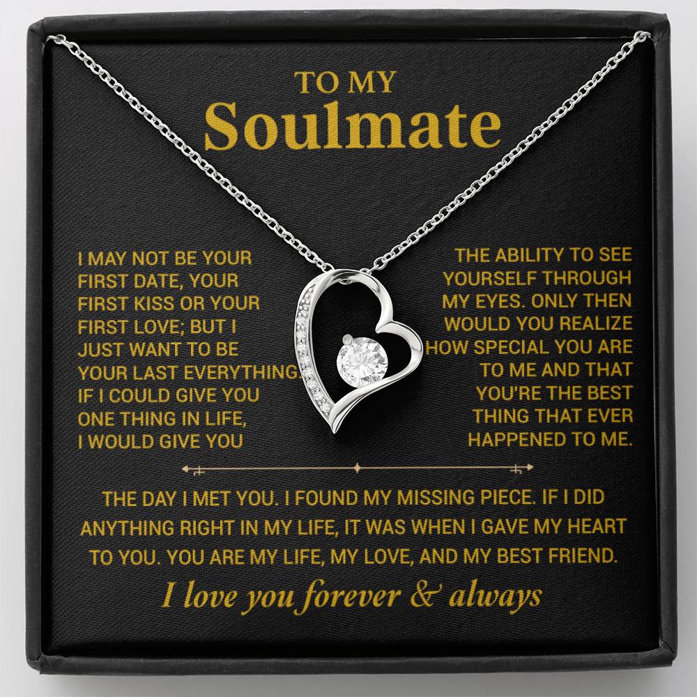 To My Soulmate Necklace, Gift for Wife, Girlfriend, Anniversary Gift, Christmas Gift