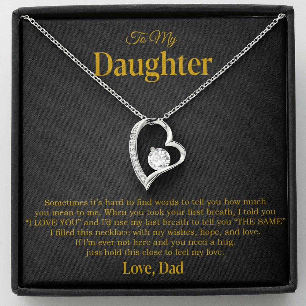 To My Daughter Necklace, Gift for Daughter from Dad, Father Daughter Necklace 14_4_Gold