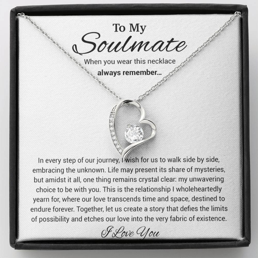 To My Soulmate Necklace, Anniversary Gift, Sentimental Gift, Soulmate Gift, Christmas Gift_White