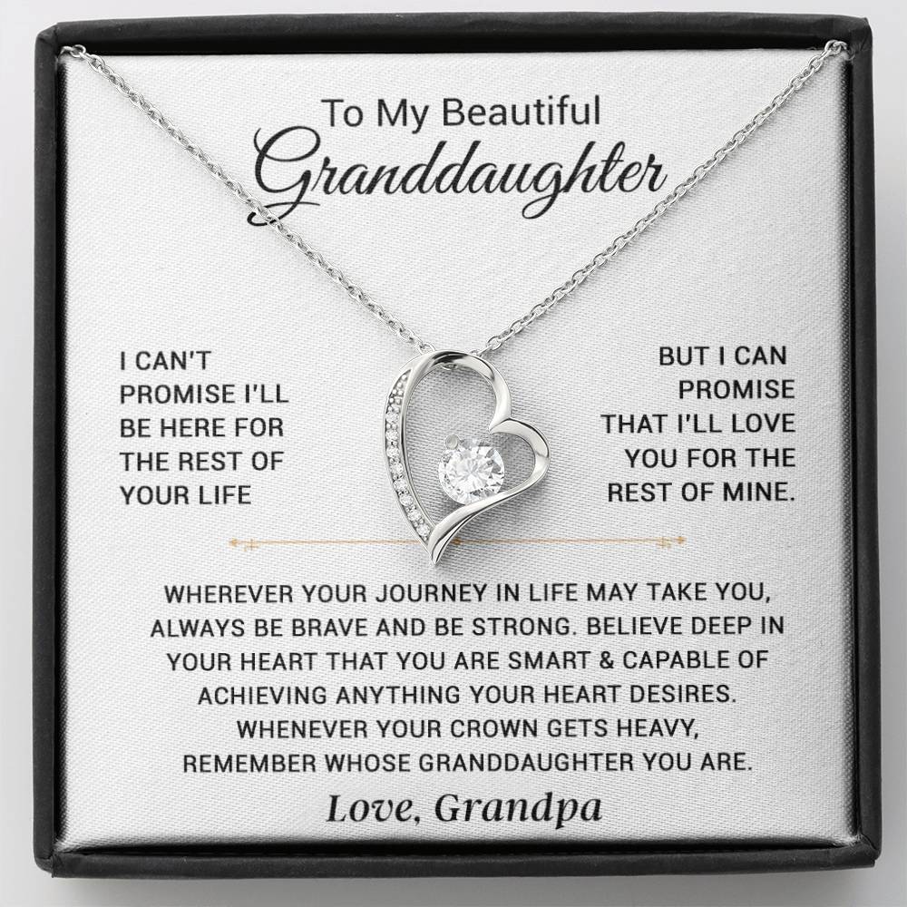 To My Granddaughter Necklace, Granddaughter Gift from Grandpa, Christmas Gift 5_11_White