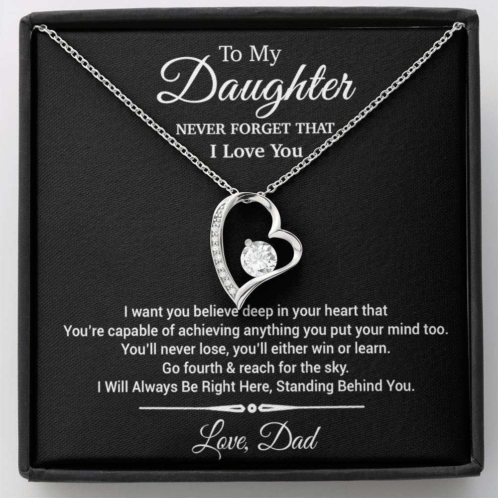 To My Daughter Necklace, Daughter Father Necklace, Daughter Gift From Dad 30_11_Black