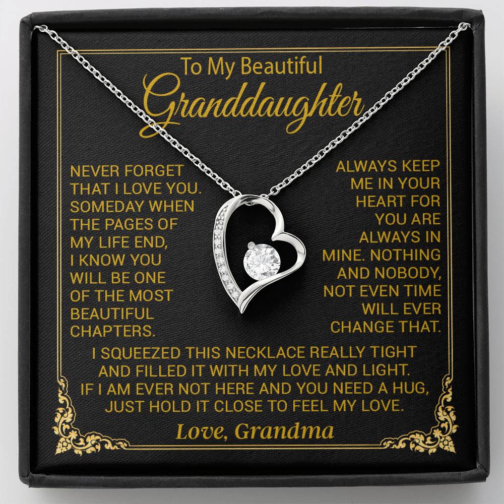To My Granddaughter Necklace, Granddaughter Gift from Grandma, Christmas Gift